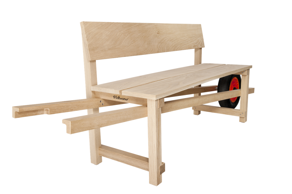 Weltevree wheelbench eikenhout bank