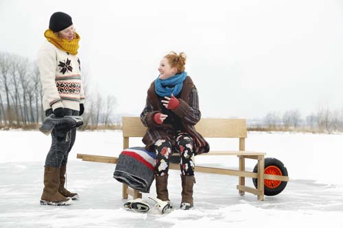 Weltevree wheelbench eikenhout bank
