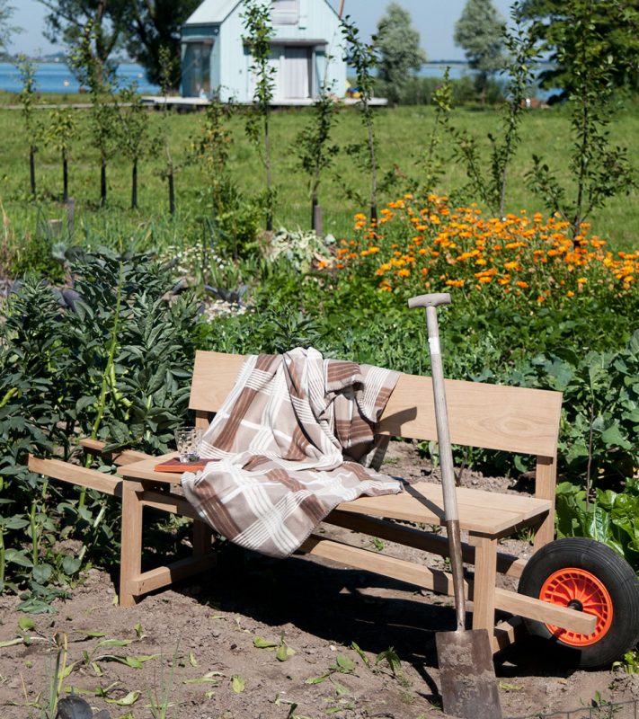 Weltevree wheelbench eikenhout bank
