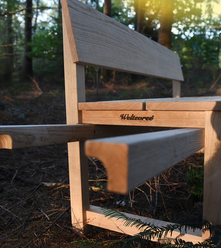 Weltevree wheelbench eikenhout bank