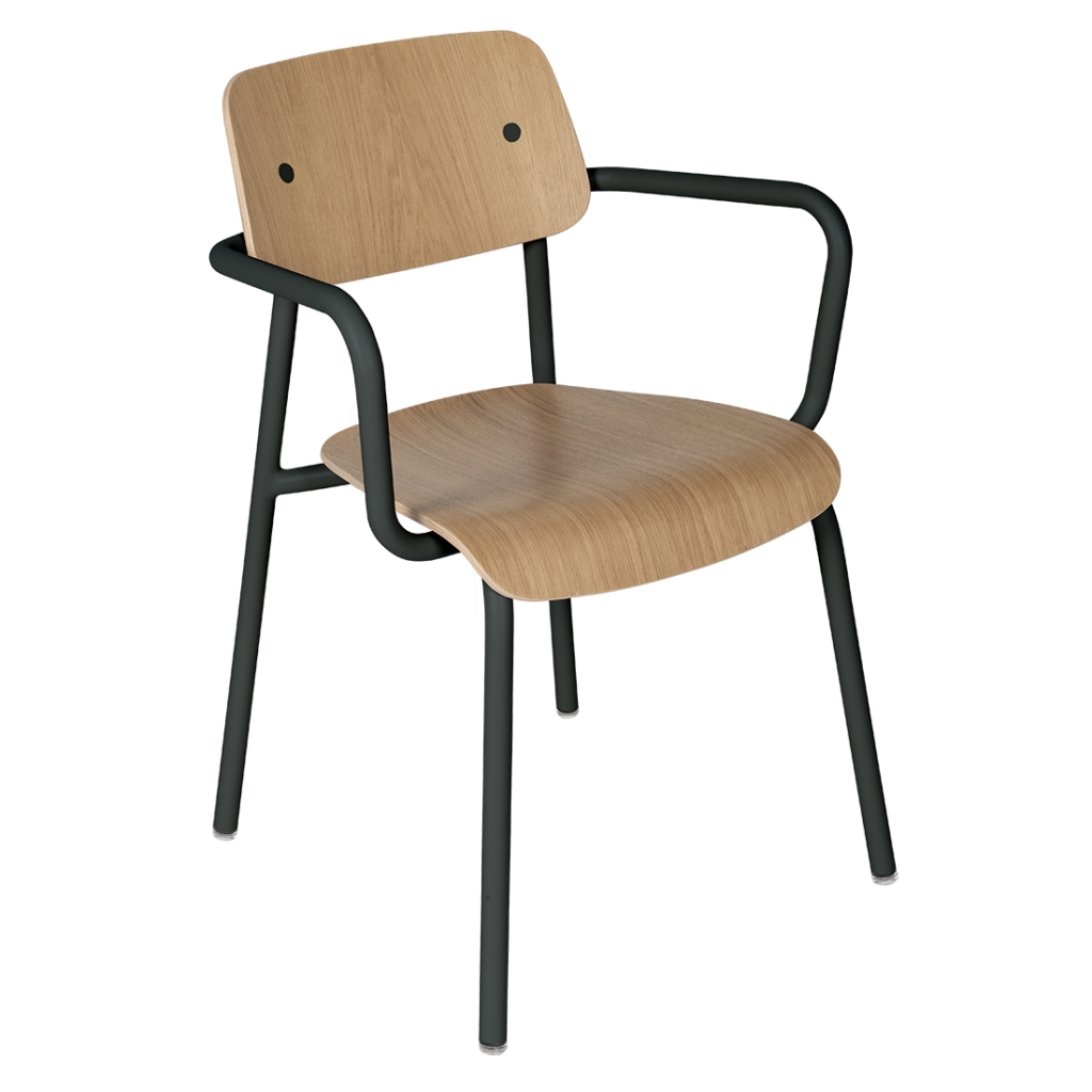 Fermob Studie Eiken Eetkamerstoel met armleuning