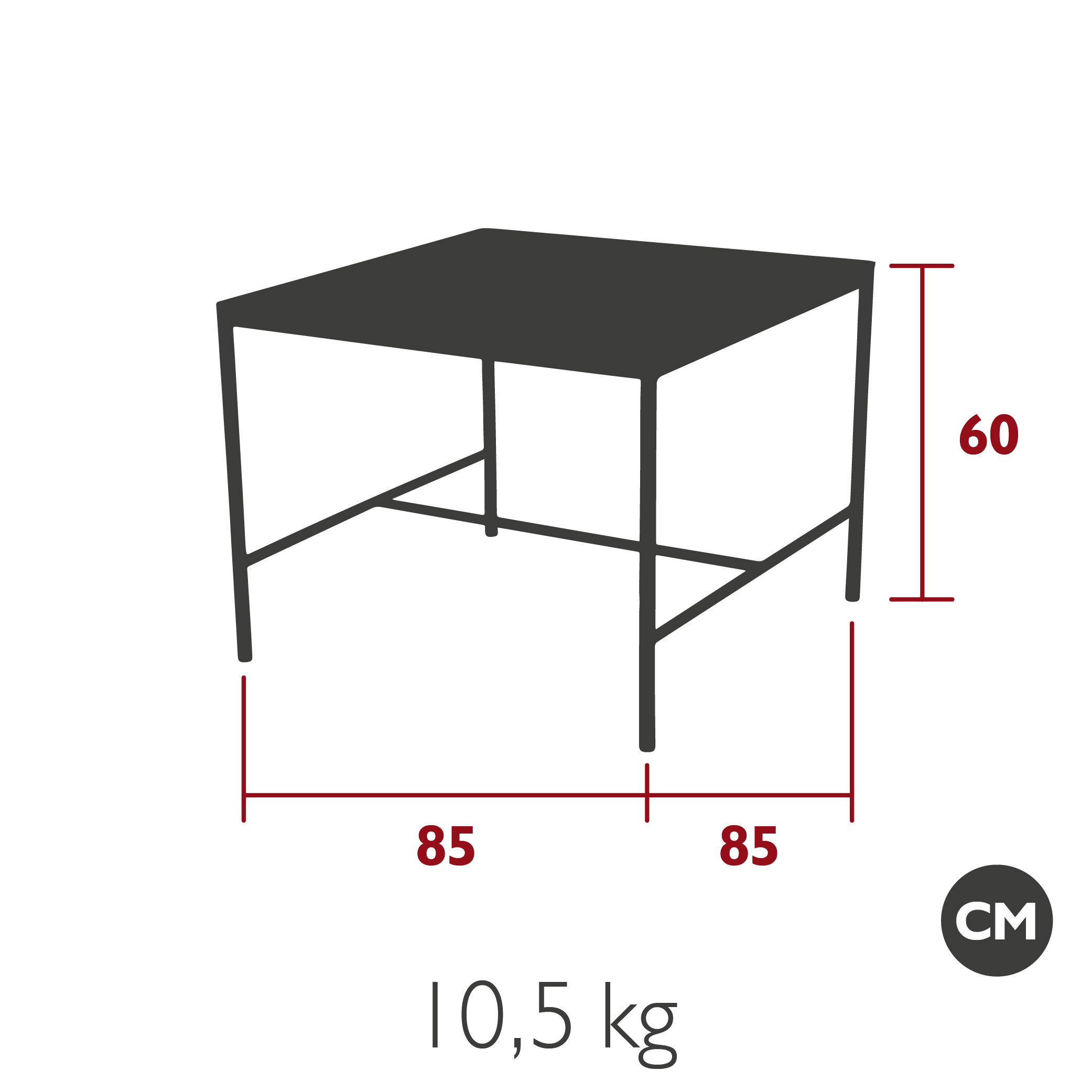 Fermob Rivage Mid-Height Table 85 x 85 cm - Afbeelding 4